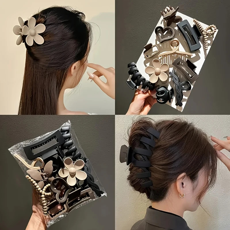 Travel Accessories Designer - 11Pcs Assorted Hair Claw Clips Versatile