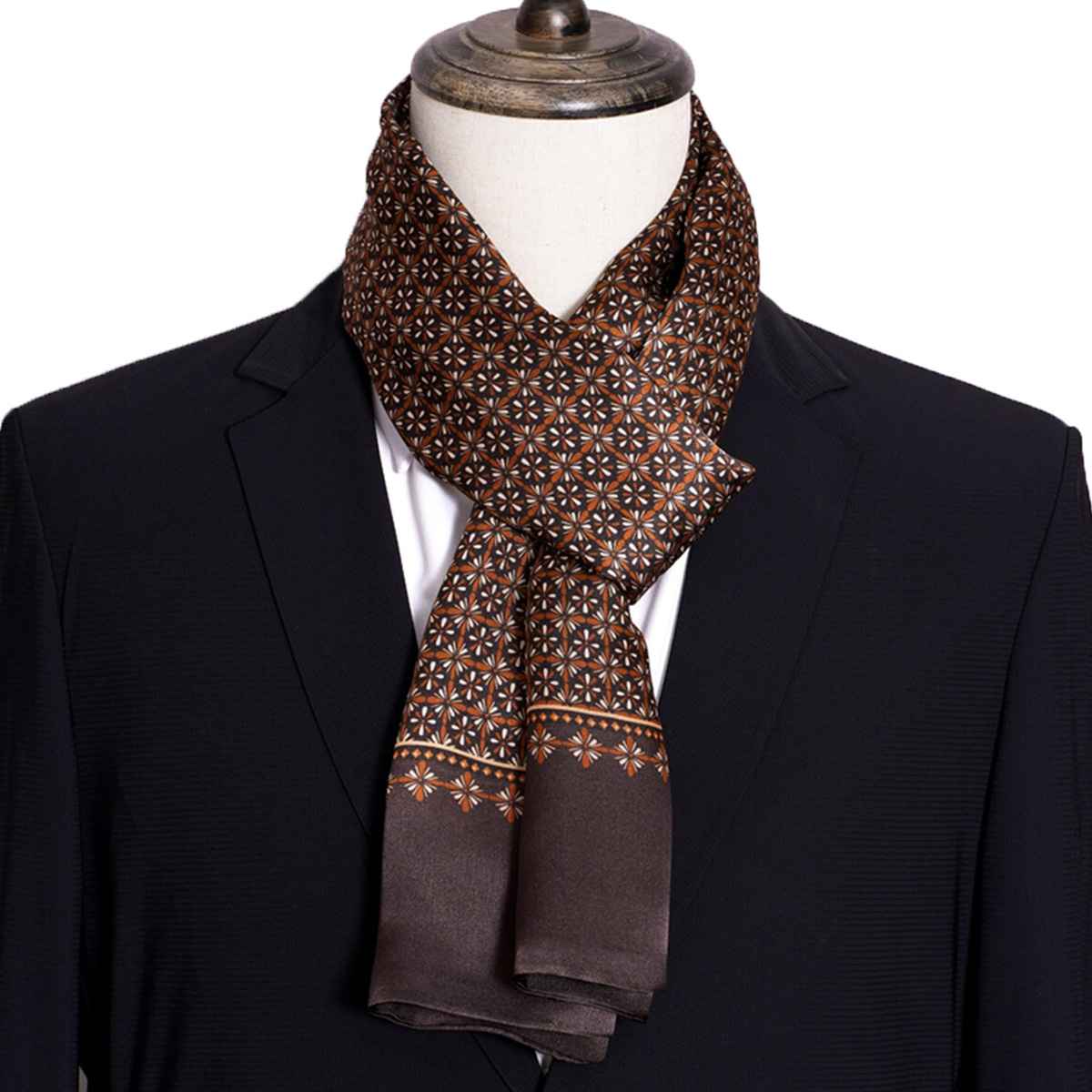 New Men's Stripe Silk Scarf Ho - Travel Accessories New 评论和价格