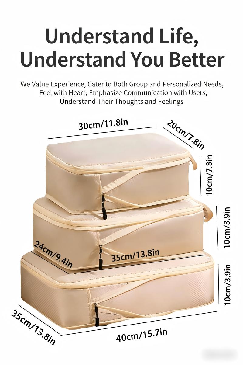 HOMEFISH 3Pcs/Set Travel Compr - Travel Packing Cube 评论和价格