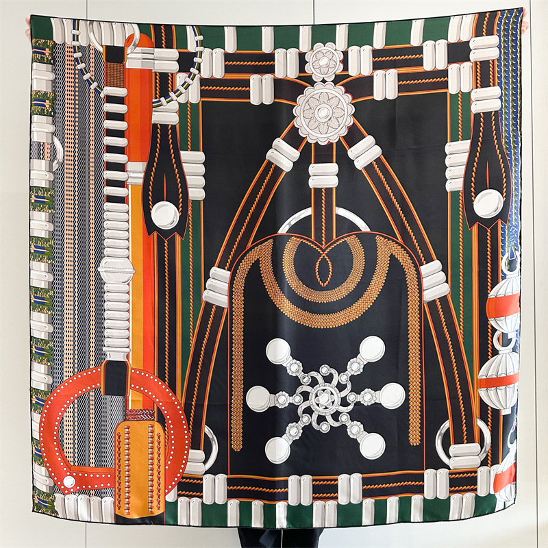 Saddle Print Silk Scarf Luxury - Travel Accessories Designer 评论和价格