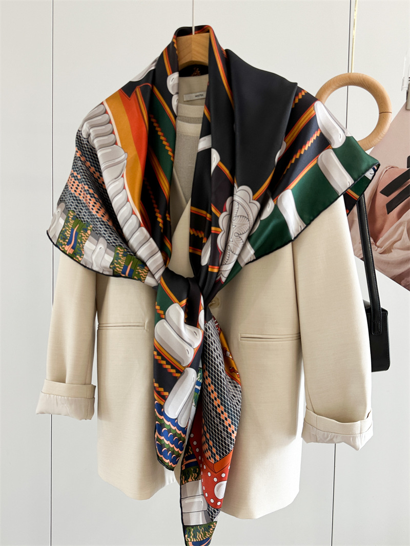 Saddle Print Silk Scarf Luxury - Travel Accessories Designer 评论和价格