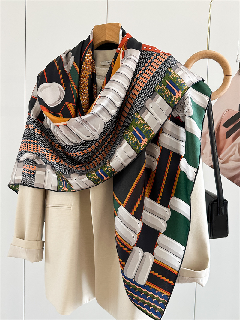 Saddle Print Silk Scarf Luxury - Travel Accessories Designer 评论和价格