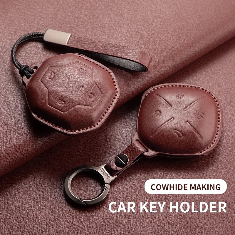 Leather Car Key Case Cover She - Travel Accessories 2022 评论和价格